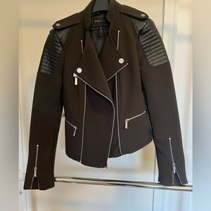 Olive Green and Black BCBG Moto Jacket